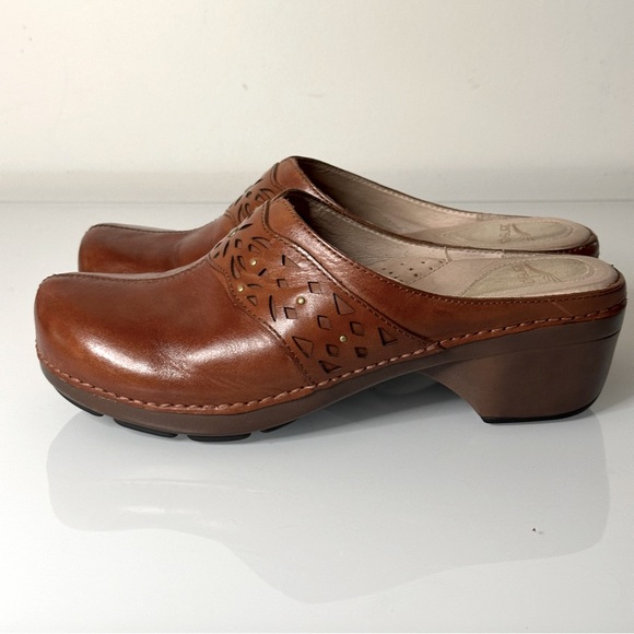 Dansko Brown Leather Mules - Picture 1 of 8